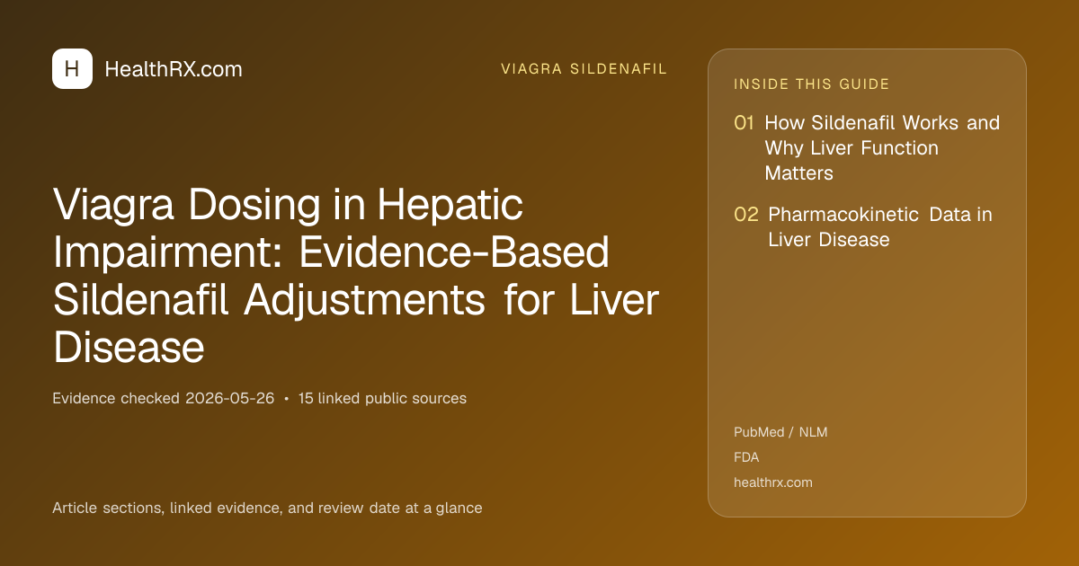 Evidence overview for Viagra Dosing in Hepatic Impairment: Evidence-Based Sildenafil Adjustments for Liver Disease