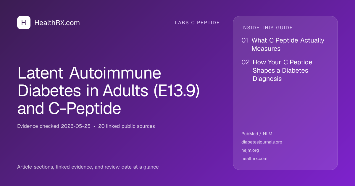 Evidence overview for Latent Autoimmune Diabetes in Adults (E13.9) and C-Peptide