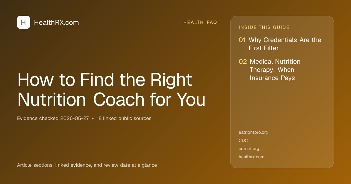 Evidence overview for How to Find the Right Nutrition Coach for You