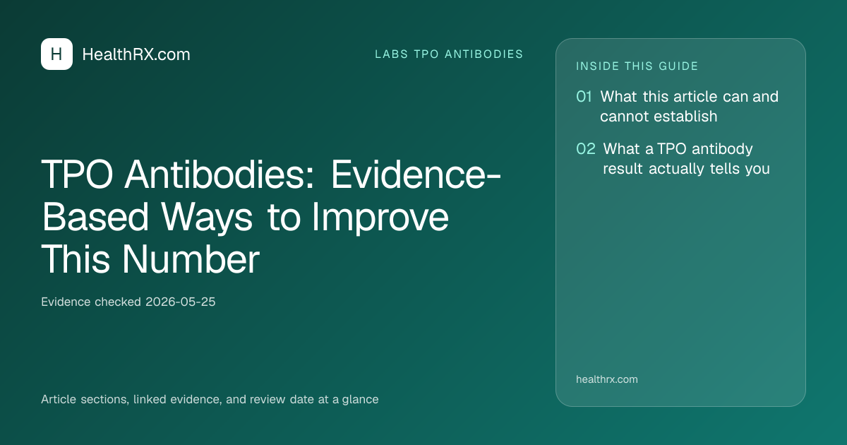 Evidence overview for TPO Antibodies: Evidence-Based Ways to Improve This Number