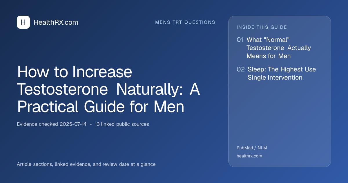 Evidence overview for How to Increase Testosterone Naturally: A Practical Guide for Men