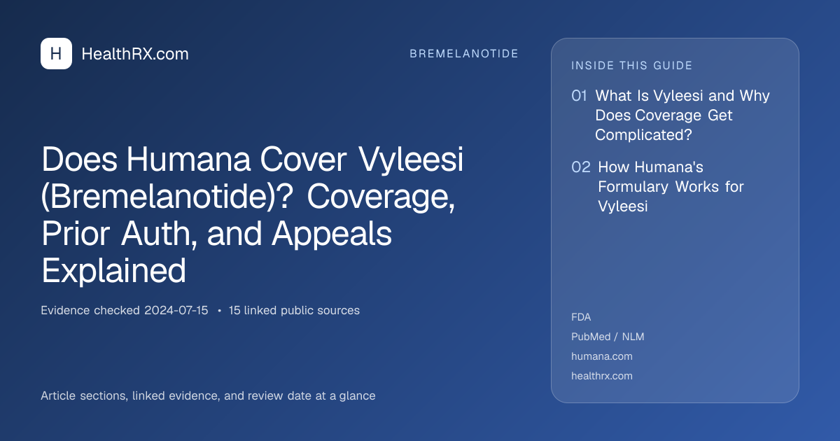 Evidence overview for Does Humana Cover Vyleesi (Bremelanotide)? Coverage, Prior Auth, and Appeals Explained