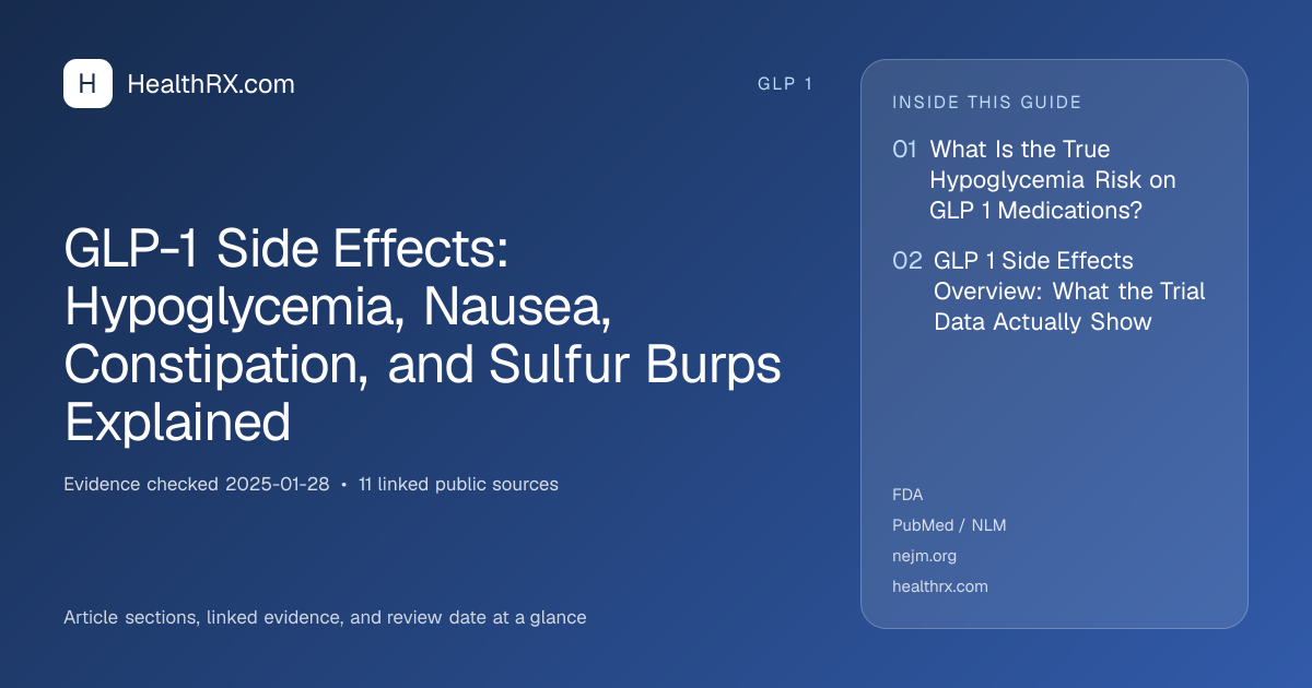 Evidence overview for GLP-1 Side Effects: Hypoglycemia, Nausea, Constipation, and Sulfur Burps Explained