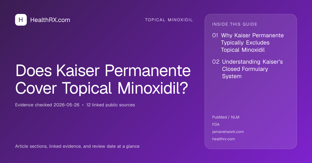 Evidence overview for Does Kaiser Permanente Cover Topical Minoxidil?