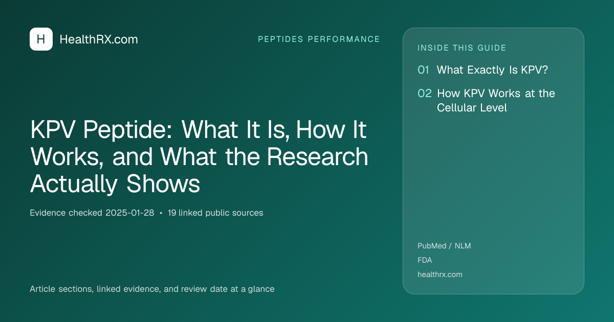Evidence overview for KPV Peptide: What It Is, How It Works, and What the Research Actually Shows