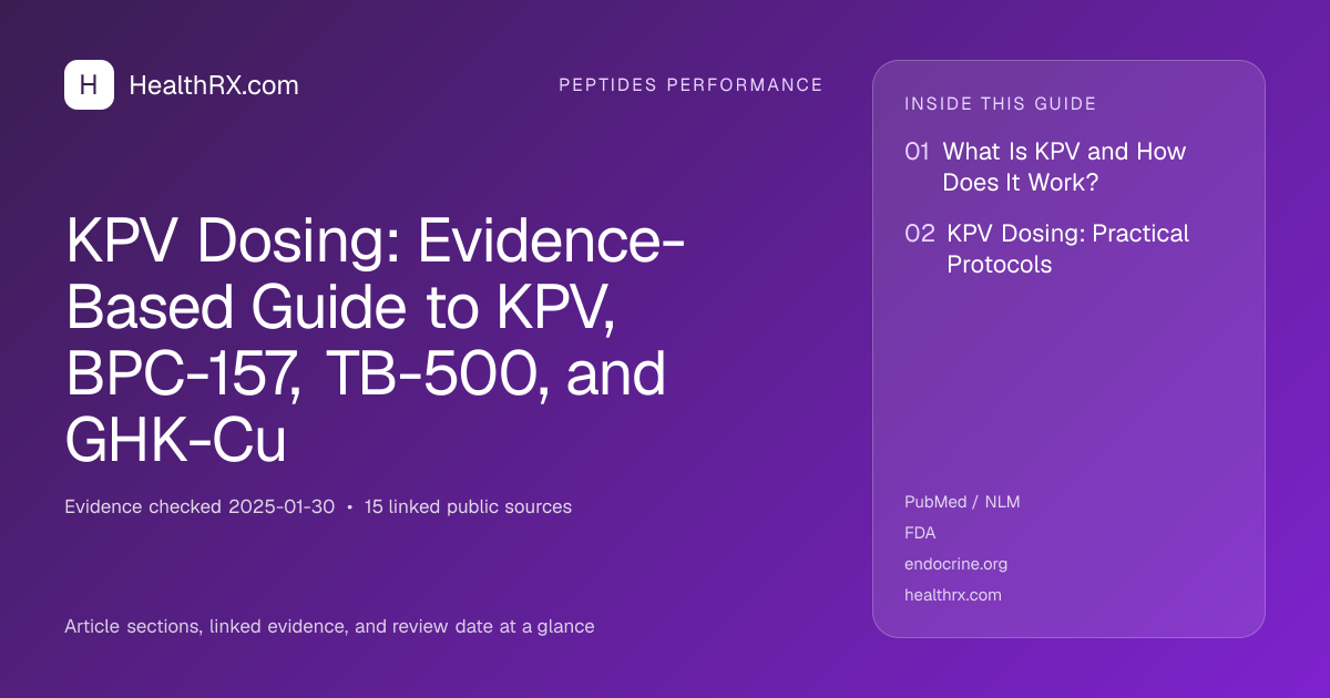 Evidence overview for KPV Dosing: Evidence-Based Guide to KPV, BPC-157, TB-500, and GHK-Cu