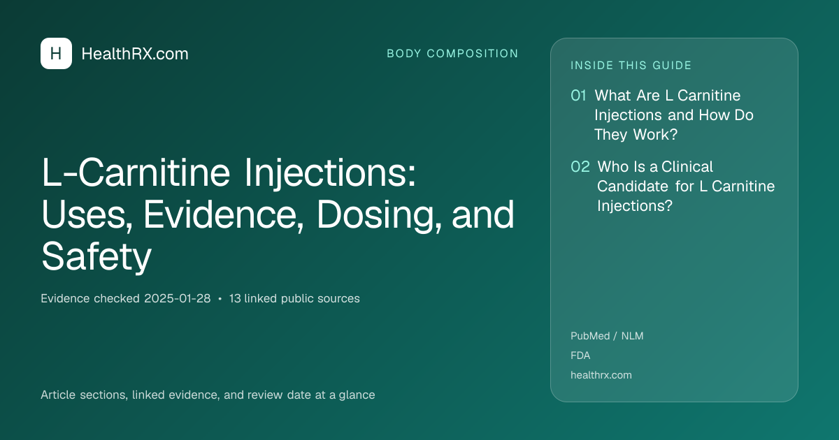 Evidence overview for L-Carnitine Injections: Uses, Evidence, Dosing, and Safety