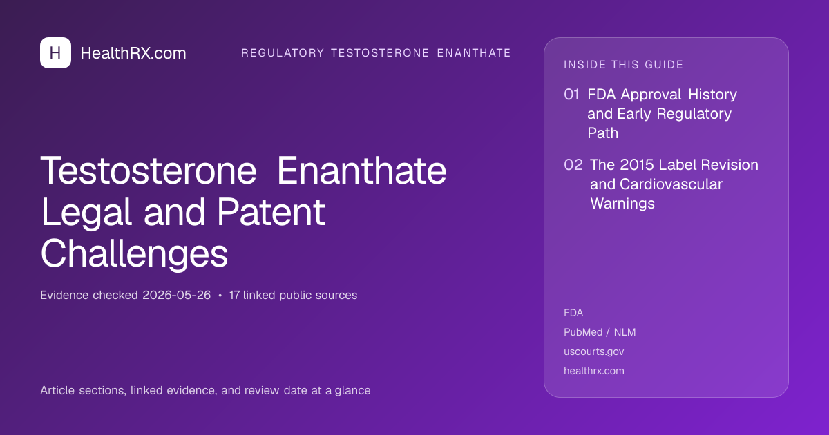 Evidence overview for Testosterone Enanthate Legal and Patent Challenges