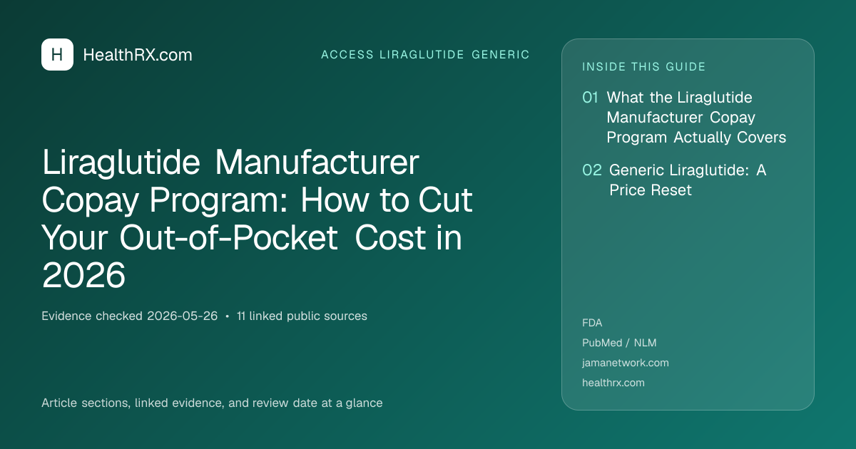 Evidence overview for Liraglutide Manufacturer Copay Program: How to Cut Your Out-of-Pocket Cost in 2026