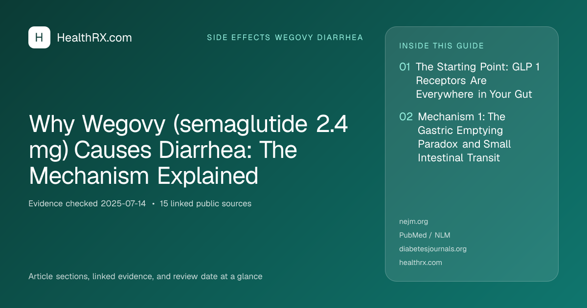 Evidence overview for Why Wegovy (semaglutide 2.4 mg) Causes Diarrhea: The Mechanism Explained