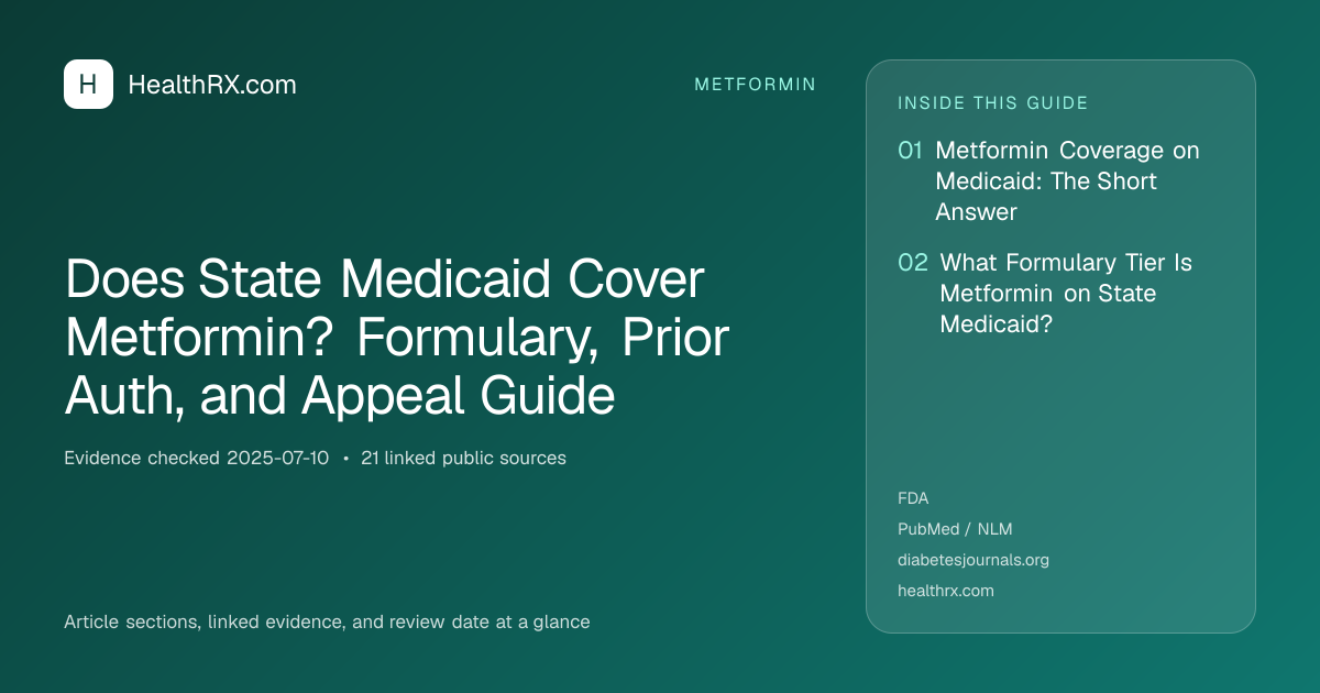 Evidence overview for Does State Medicaid Cover Metformin? Formulary, Prior Auth, and Appeal Guide