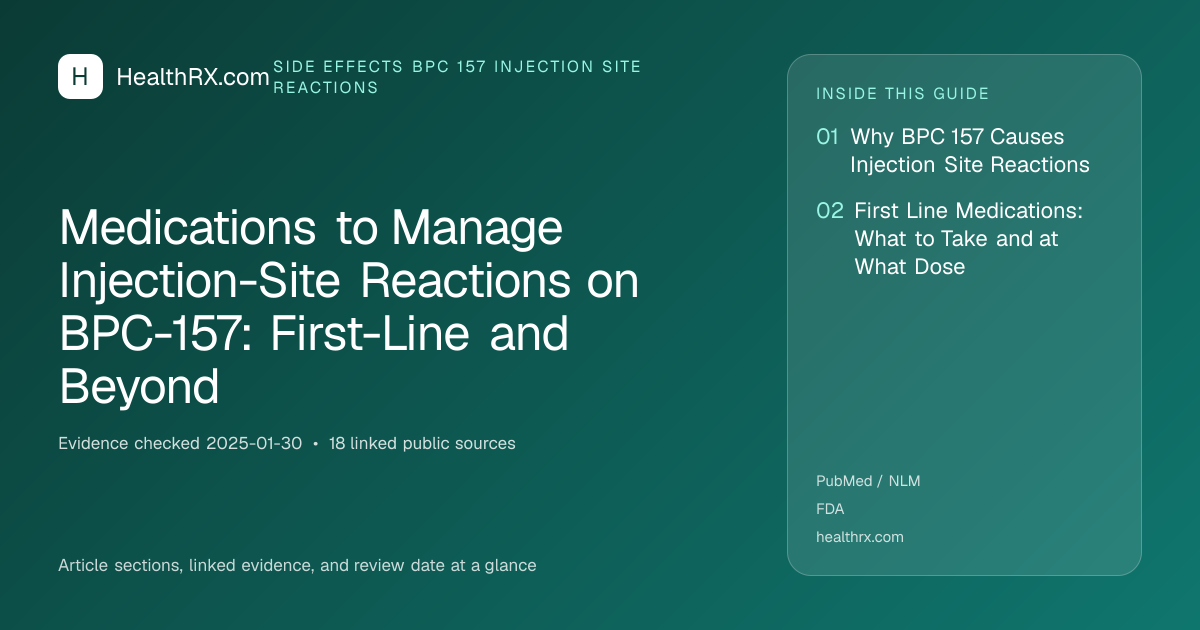 Evidence overview for Medications to Manage Injection-Site Reactions on BPC-157: First-Line and Beyond