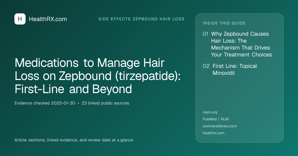 Evidence overview for Medications to Manage Hair Loss on Zepbound (tirzepatide): First-Line and Beyond
