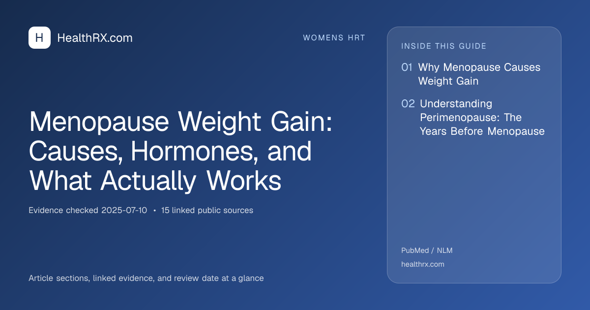 Evidence overview for Menopause Weight Gain: Causes, Hormones, and What Actually Works
