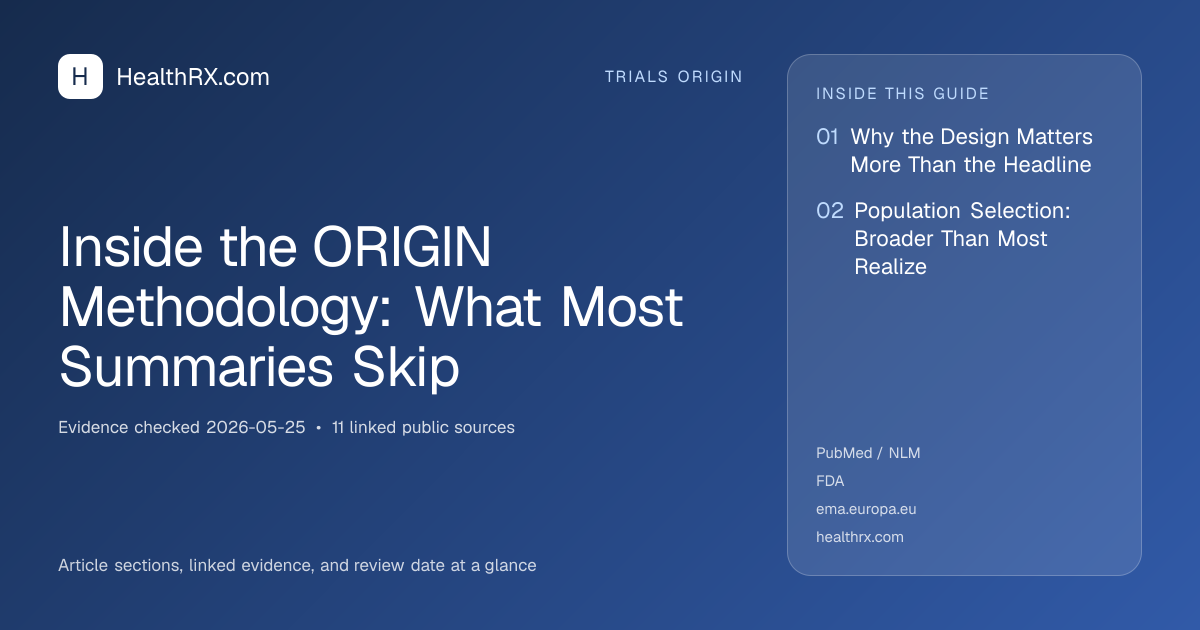 Evidence overview for trials origin: Inside the ORIGIN Methodology: What Most Summaries Skip