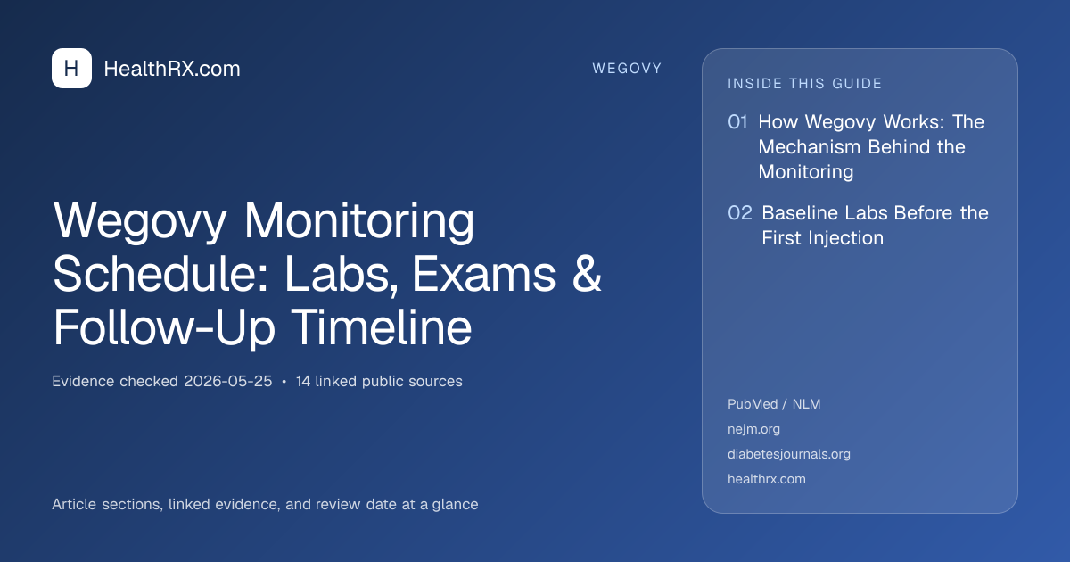 Evidence overview for Wegovy Monitoring Schedule: Labs, Exams & Follow-Up Timeline