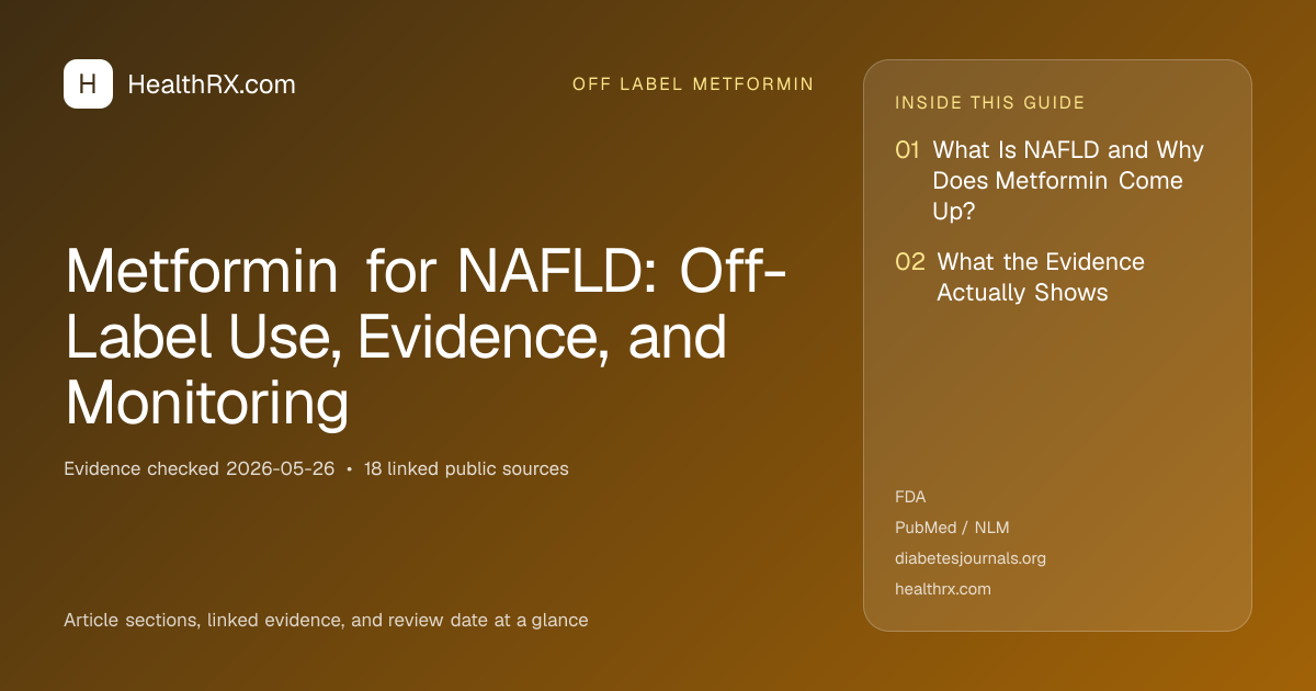 Evidence overview for Metformin for NAFLD: Off-Label Use, Evidence, and Monitoring