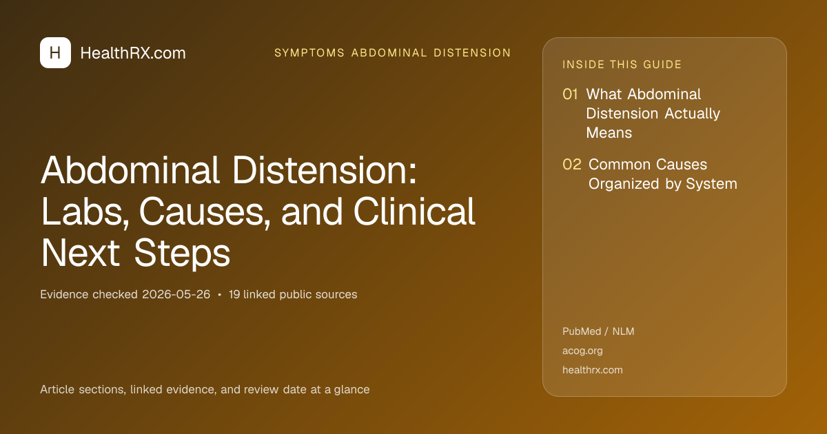 Evidence overview for Abdominal Distension: Labs, Causes, and Clinical Next Steps