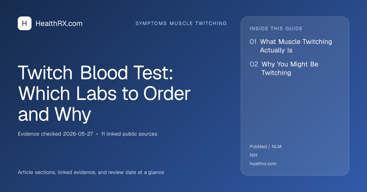 Evidence overview for Twitch Blood Test: Which Labs to Order and Why
