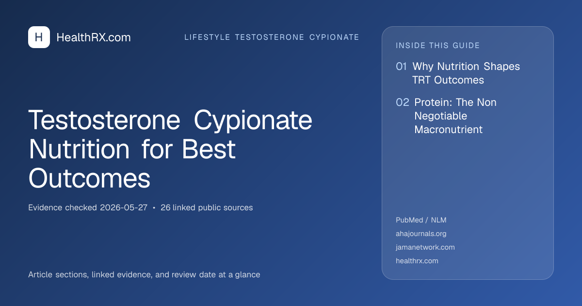 Evidence overview for Testosterone Cypionate Nutrition for Best Outcomes