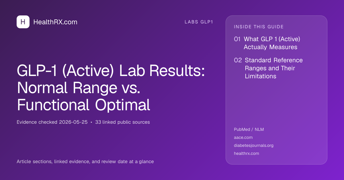 Evidence overview for GLP-1 (Active) Lab Results: Normal Range vs. Functional Optimal