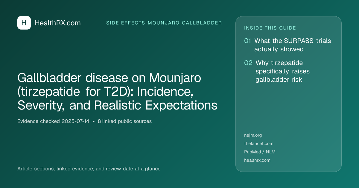 Evidence overview for Gallbladder disease on Mounjaro (tirzepatide for T2D): Incidence, Severity, and Realistic Expectations