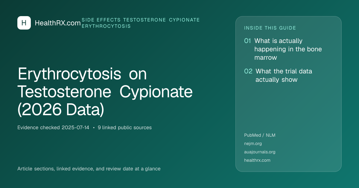 Evidence overview for Erythrocytosis on Testosterone Cypionate (2026 Data)
