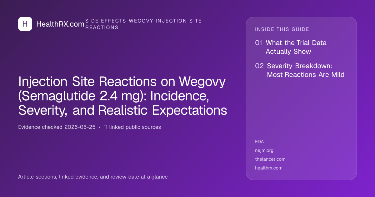 Evidence overview for Injection Site Reactions on Wegovy (Semaglutide 2.4 mg): Incidence, Severity, and Realistic Expectations