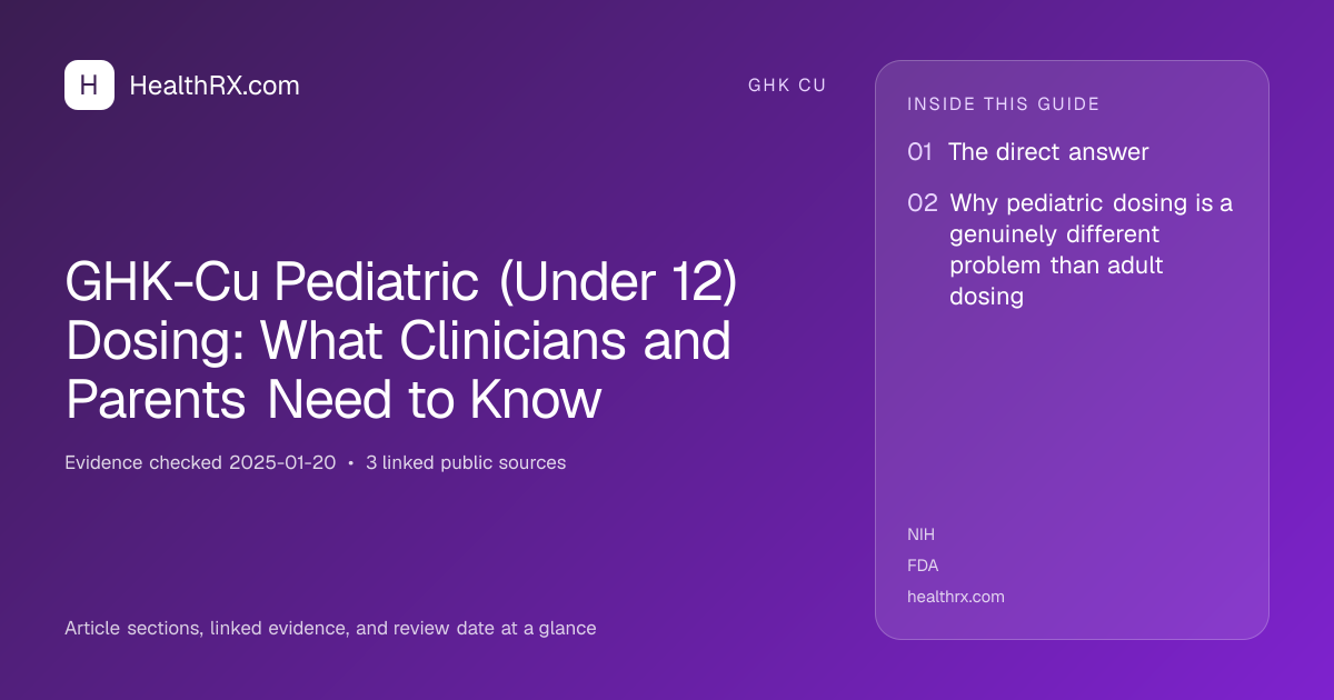 Evidence overview for GHK-Cu Pediatric (Under 12) Dosing: What Clinicians and Parents Need to Know