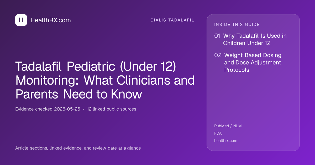 Evidence overview for Tadalafil Pediatric (Under 12) Monitoring: What Clinicians and Parents Need to Know