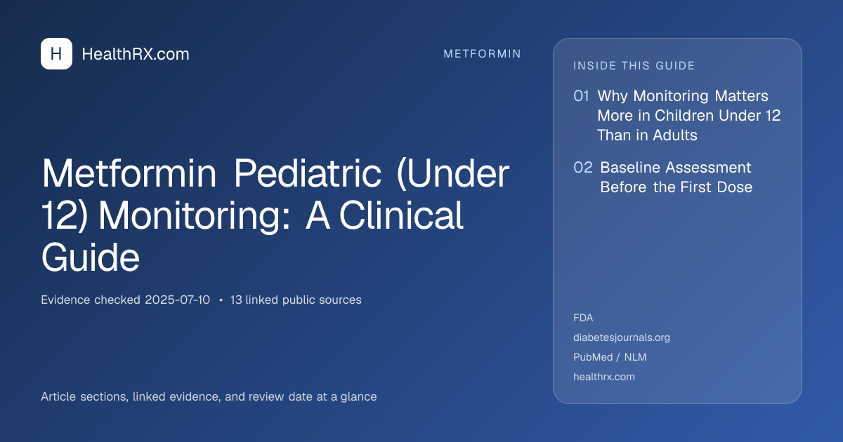 Evidence overview for Metformin Pediatric (Under 12) Monitoring: A Clinical Guide