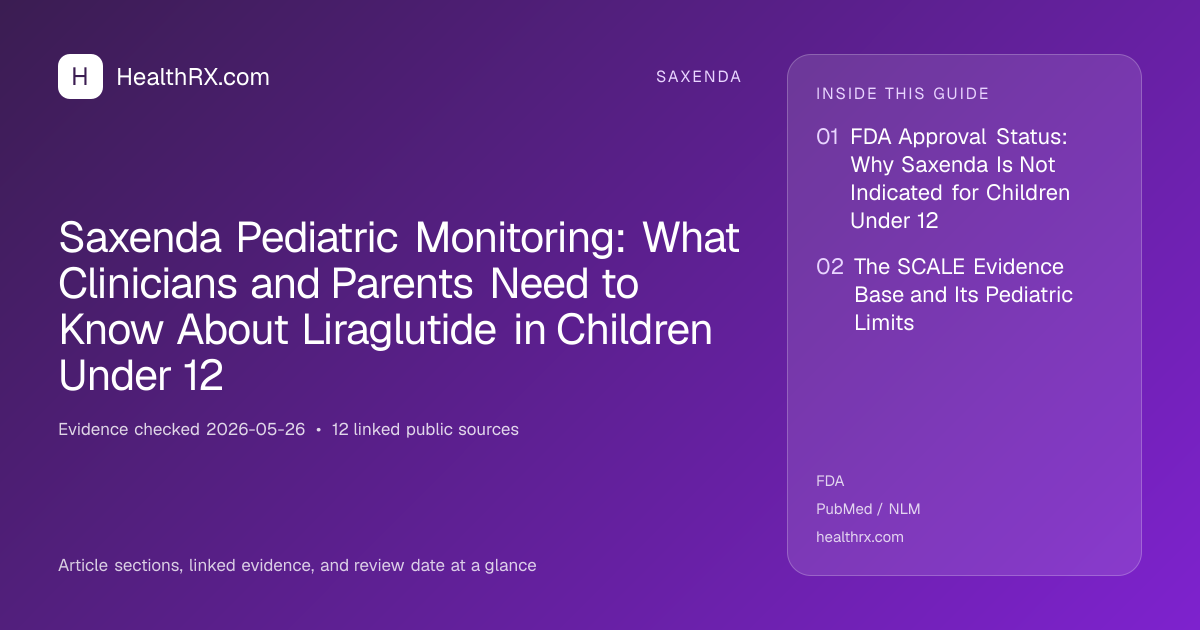 Evidence overview for Saxenda Pediatric Monitoring: What Clinicians and Parents Need to Know About Liraglutide in Children Under 12
