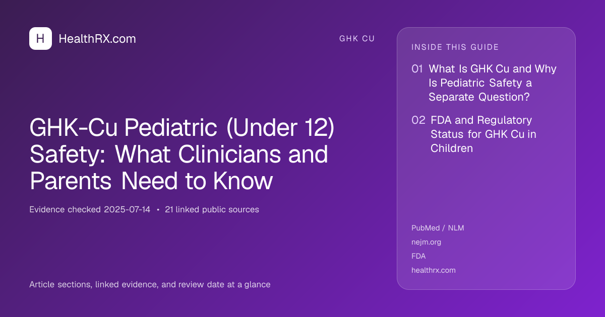 Evidence overview for GHK-Cu Pediatric (Under 12) Safety: What Clinicians and Parents Need to Know