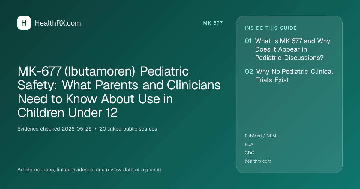 Evidence overview for MK-677 (Ibutamoren) Pediatric Safety: What Parents and Clinicians Need to Know About Use in Children Under 12