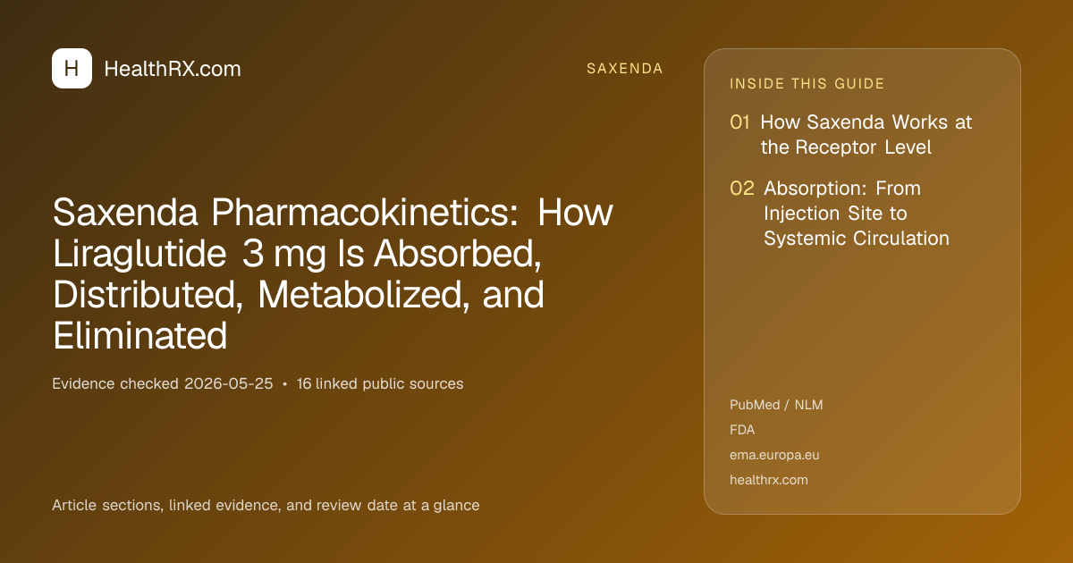 Evidence overview for Saxenda Pharmacokinetics: How Liraglutide 3 mg Is Absorbed, Distributed, Metabolized, and Eliminated