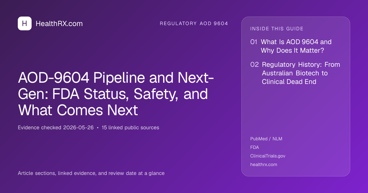 Evidence overview for AOD-9604 Pipeline and Next-Gen: FDA Status, Safety, and What Comes Next