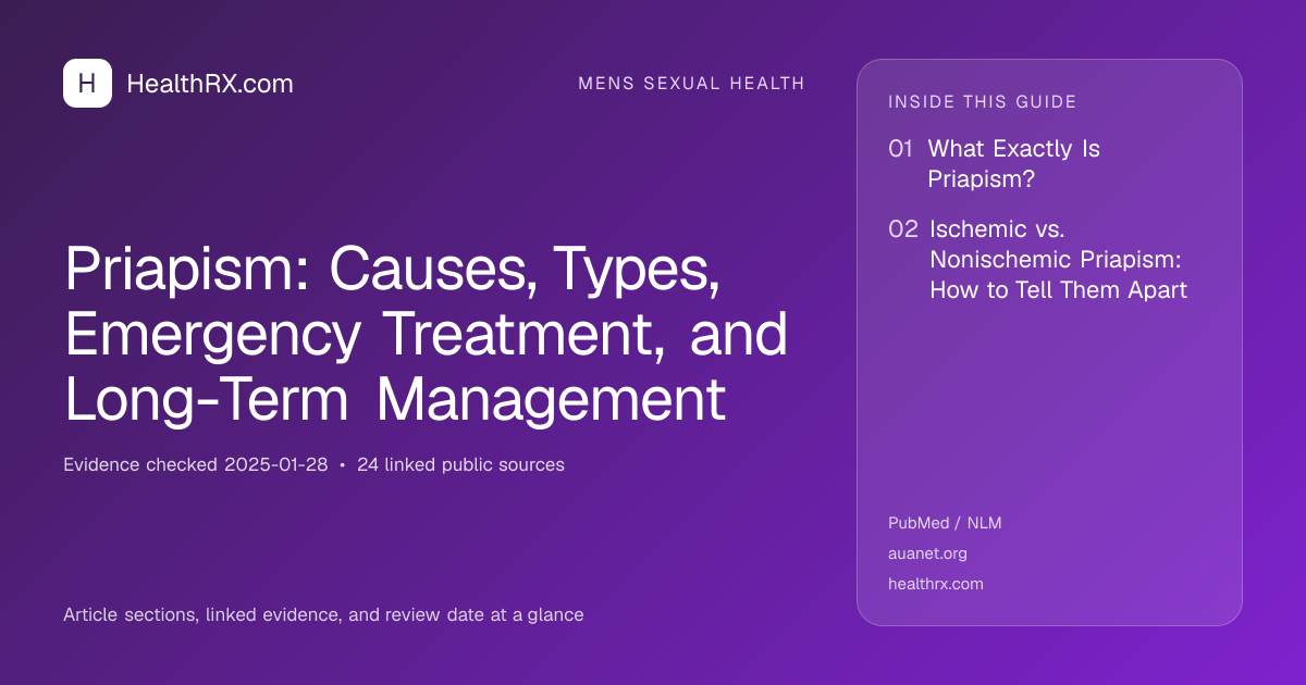 Evidence overview for Priapism: Causes, Types, Emergency Treatment, and Long-Term Management