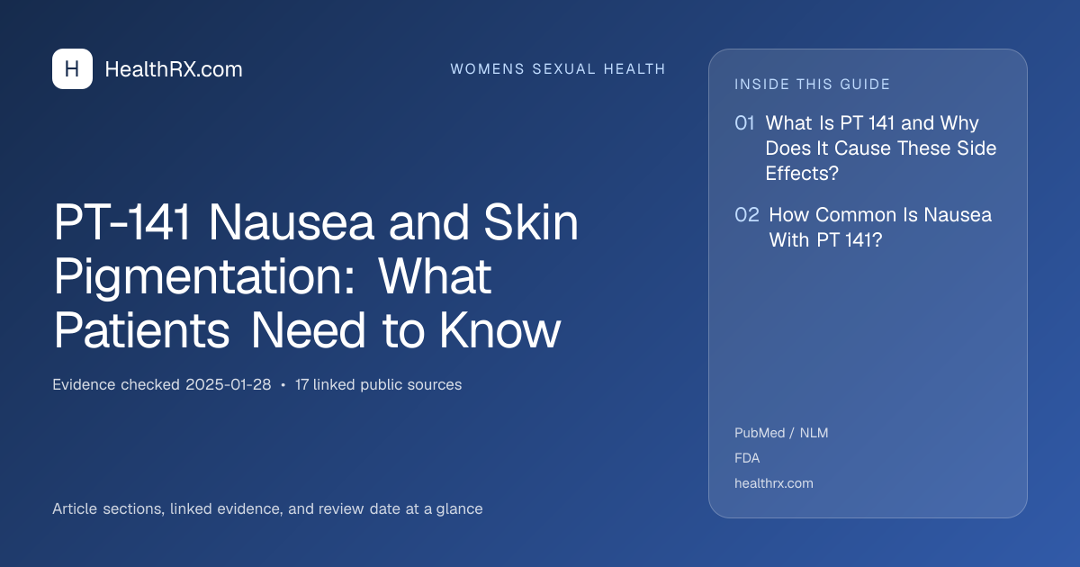 Evidence overview for womens sexual health: PT-141 Nausea and Skin Pigmentation: What Patients Need to Know