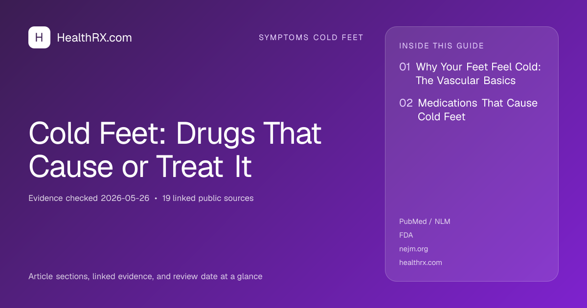 Evidence overview for symptoms cold feet: Cold Feet: Drugs That Cause or Treat It