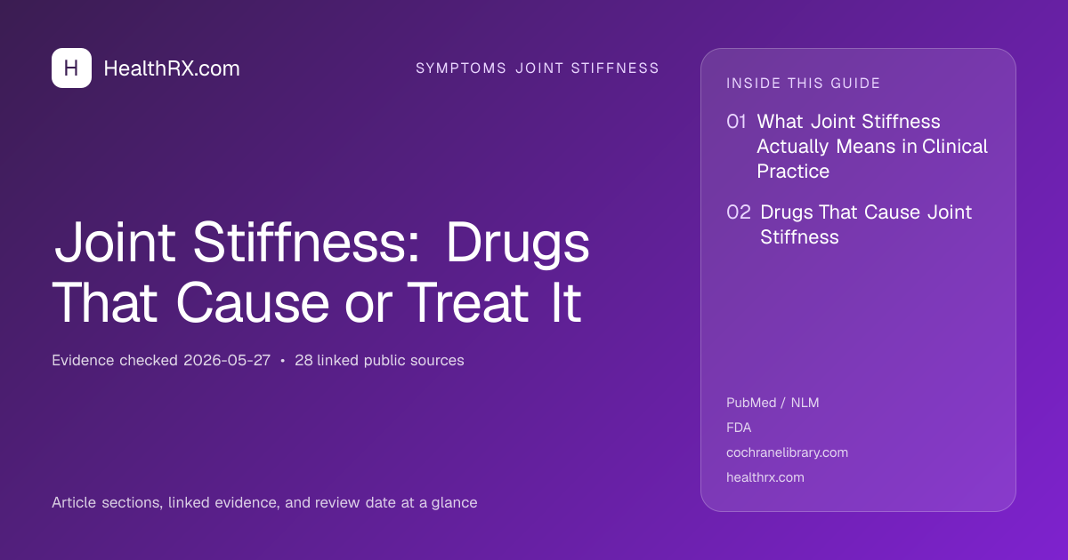 Evidence overview for Joint Stiffness: Drugs That Cause or Treat It