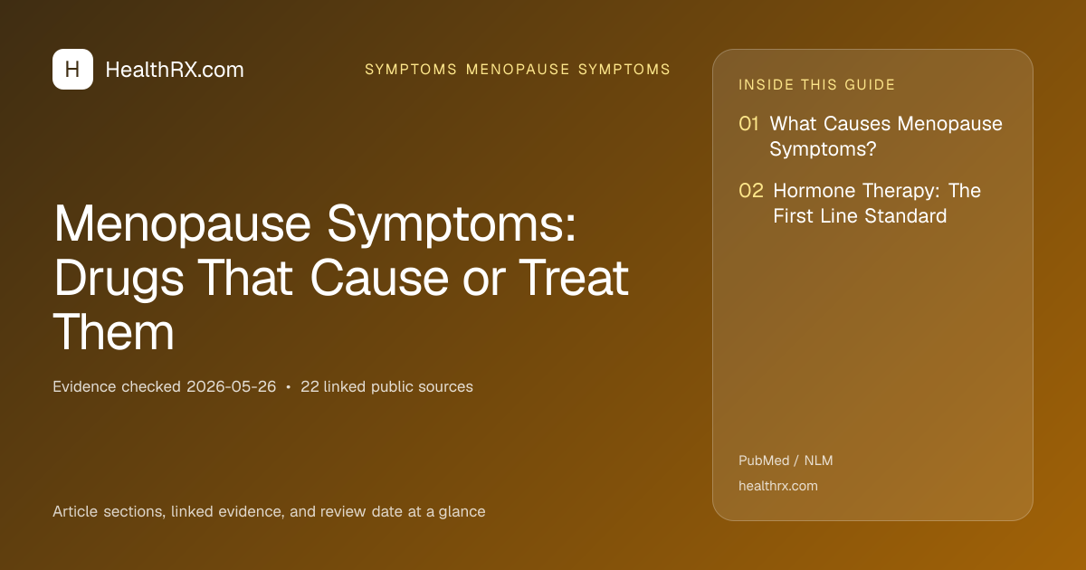 Evidence overview for Menopause Symptoms: Drugs That Cause or Treat Them