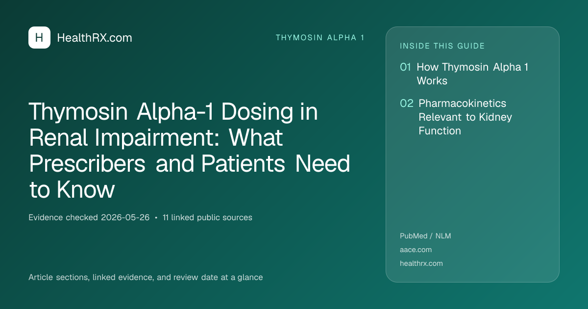 Evidence overview for Thymosin Alpha-1 Dosing in Renal Impairment: What Prescribers and Patients Need to Know