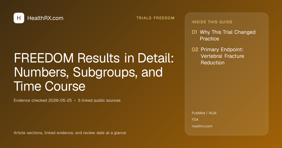 Evidence overview for trials freedom: FREEDOM Results in Detail: Numbers, Subgroups, and Time Course