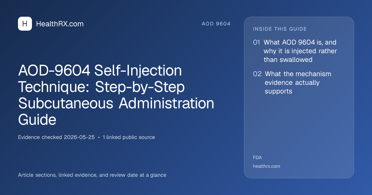 Evidence overview for AOD-9604 Self-Injection Technique: Step-by-Step Subcutaneous Administration Guide