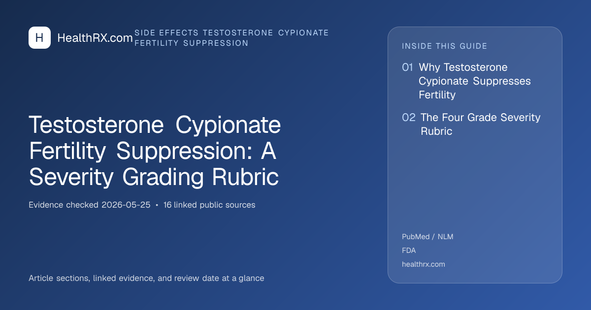 Evidence overview for Testosterone Cypionate Fertility Suppression: A Severity Grading Rubric