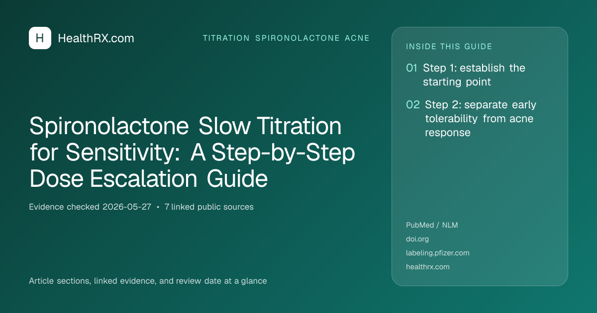 Evidence overview for titration spironolactone acne: Spironolactone Slow Titration for Sensitivity: A Step-by-Step Dose Escalation Guide
