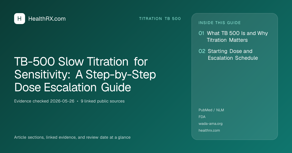 Evidence overview for TB-500 Slow Titration for Sensitivity: A Step-by-Step Dose Escalation Guide