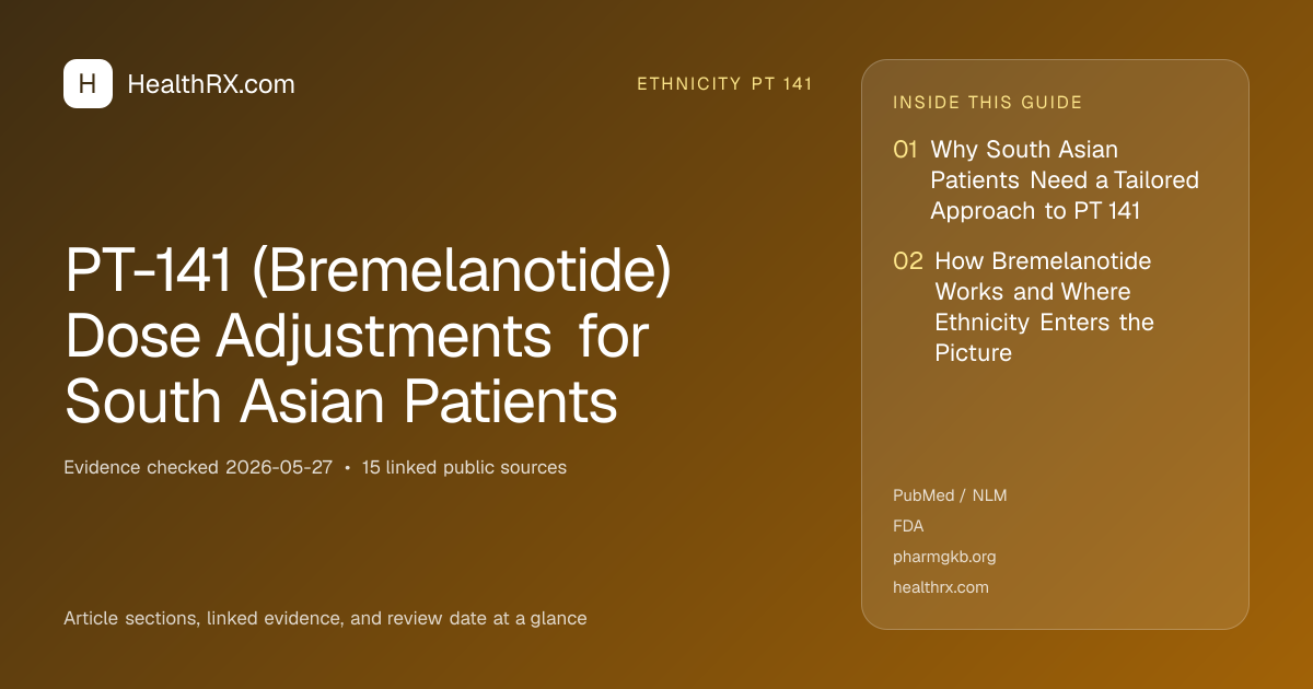 Evidence overview for ethnicity pt 141: PT-141 (Bremelanotide) Dose Adjustments for South Asian Patients