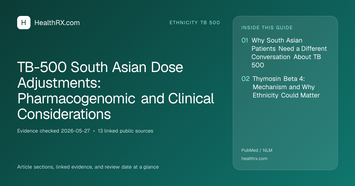 Evidence overview for TB-500 South Asian Dose Adjustments: Pharmacogenomic and Clinical Considerations
