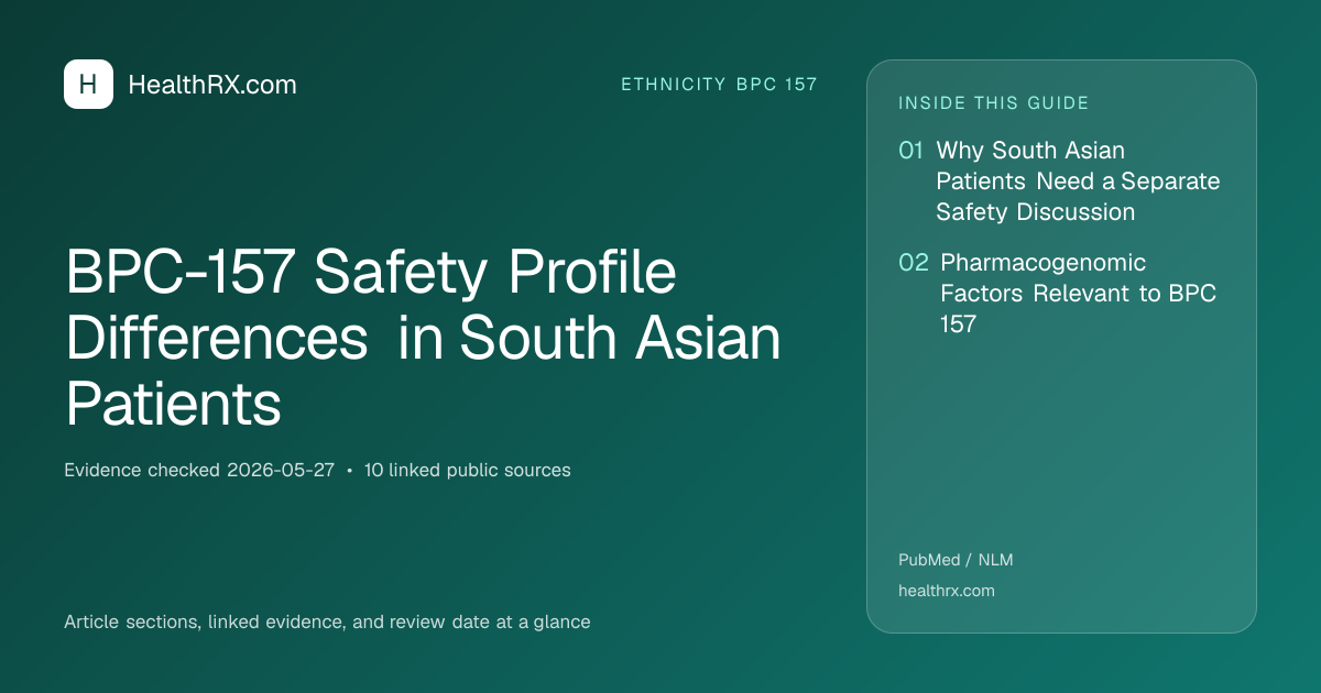 Evidence overview for BPC-157 Safety Profile Differences in South Asian Patients